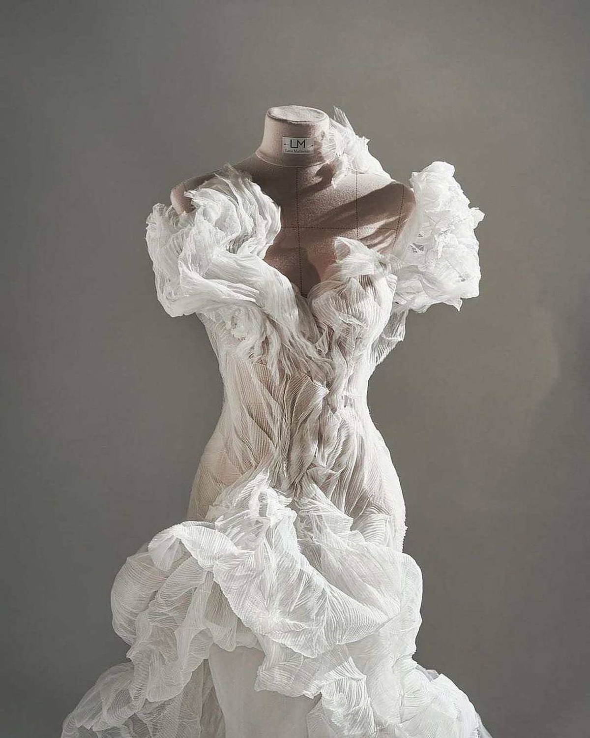 Aureline Ruffle Mermaid Gown — front detail view