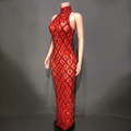 Bianca Crystal Glitter Bodycon Gown — front view