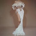 Anastasia Feather Beaded A-Line Gown — front view