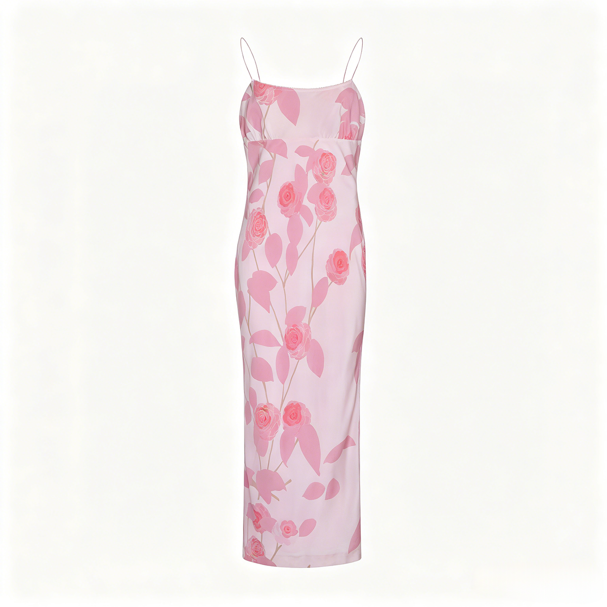 Liora Floral Silk Cowl Neck Maxi Dress — full view