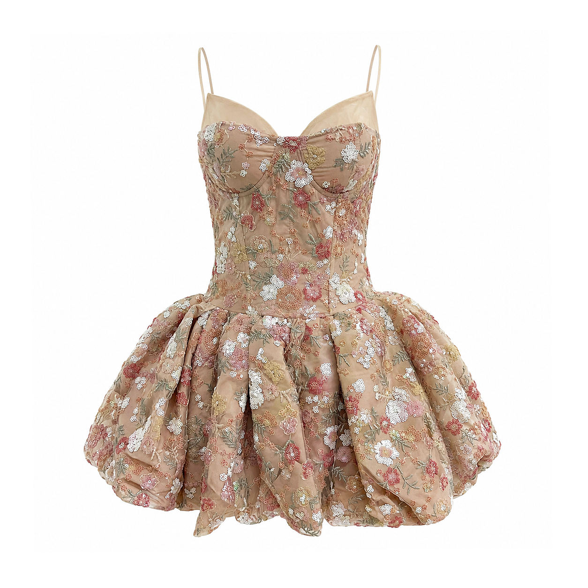 Maribel Floral Sequined Mini Dress — product view