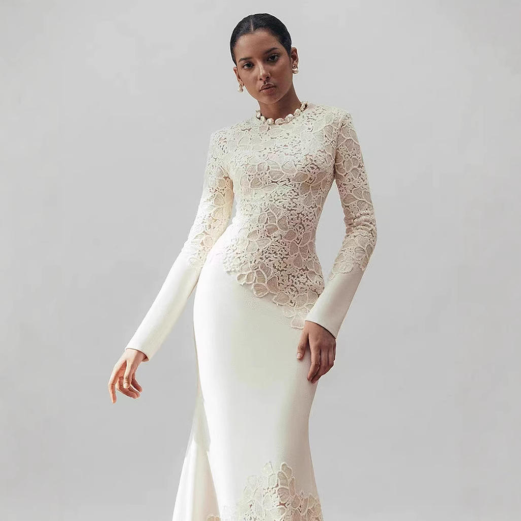 Eloise Floral Woven Ball Gown — front view