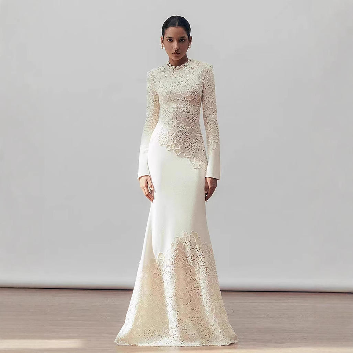Eloise Floral Woven Ball Gown — front detail