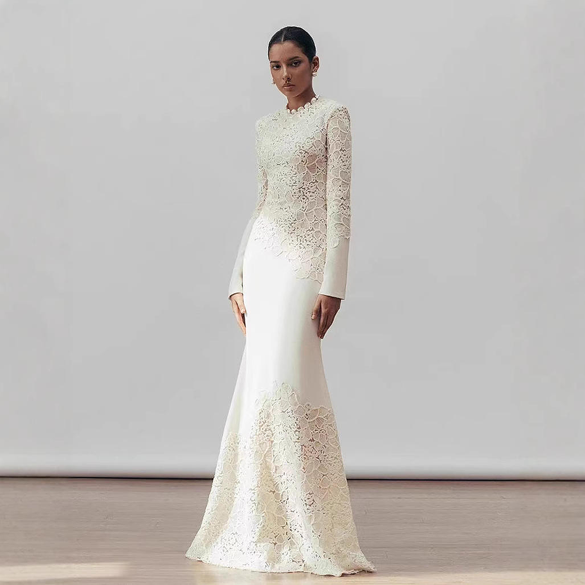 Eloise Floral Woven Ball Gown — three-quarter view
