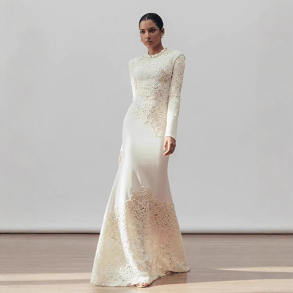 Eloise Floral Woven Ball Gown — back view