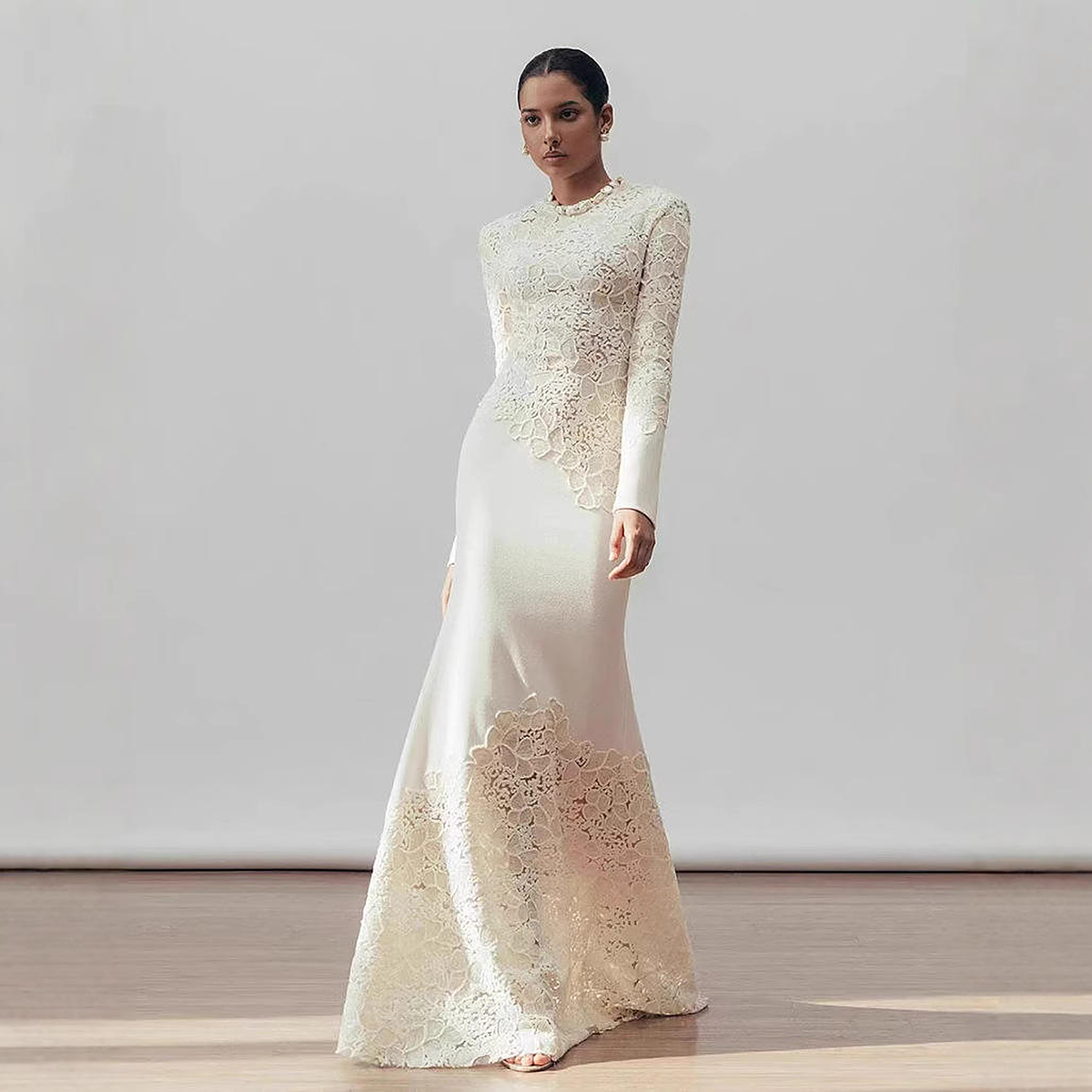Eloise Floral Woven Ball Gown — back view