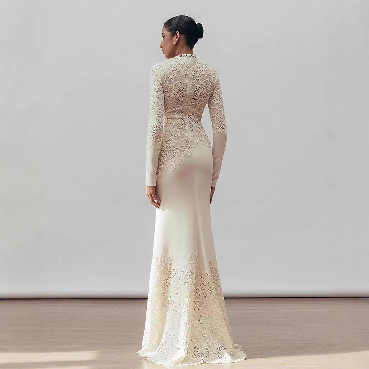 Eloise Floral Woven Ball Gown — lace detail