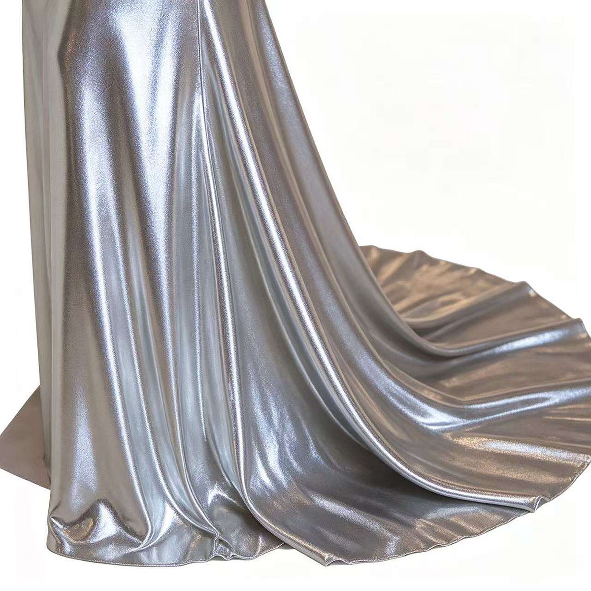 Giselle Satin Mermaid Evening Gown — train detail
