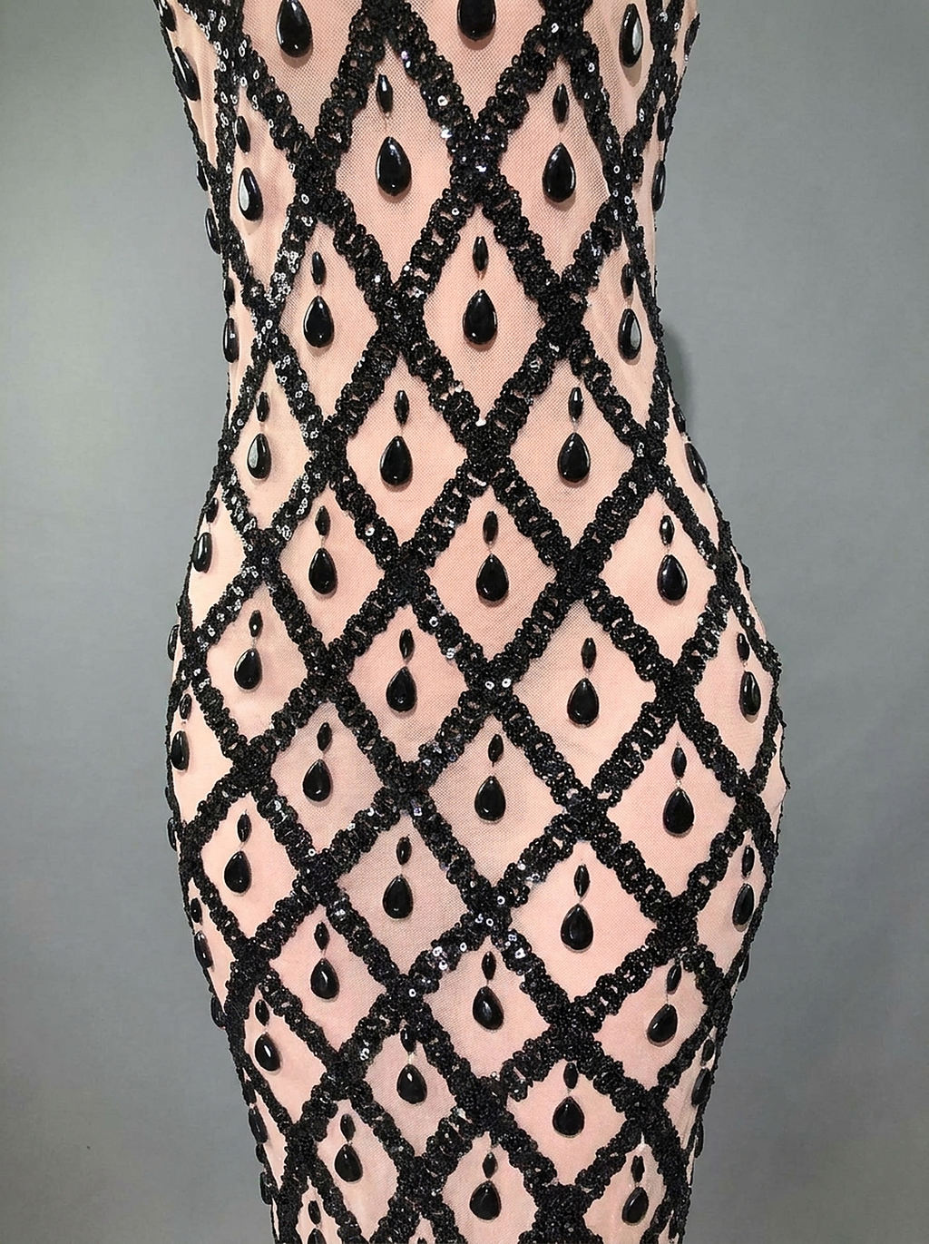 Nerissa Diamond Crystal Bodycon Gown — detail close-up
