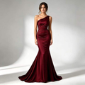 Veronique Ruched One-Shoulder Mermaid Gown — front view