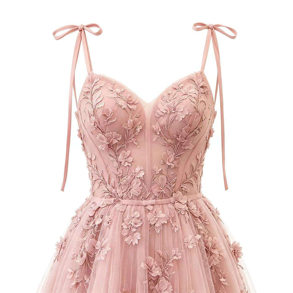 Rosalie Floral Tulle A-Line Gown — bodice detail