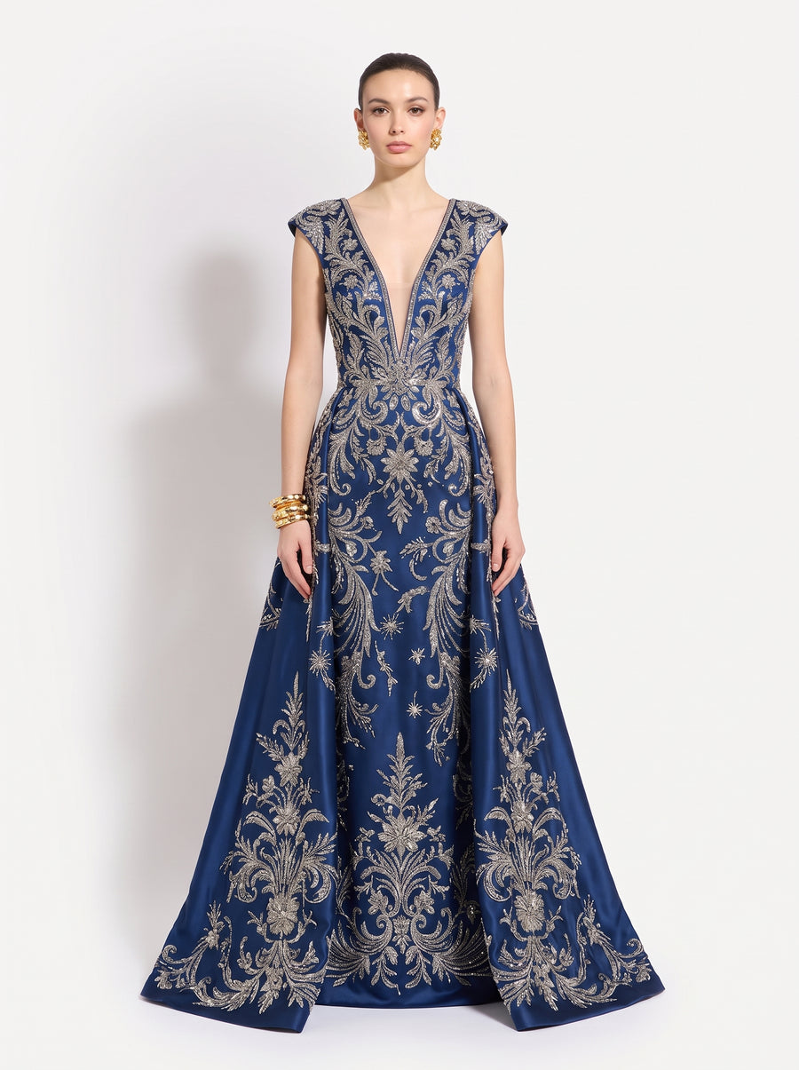 Sabine Embroidered A-Line Gown