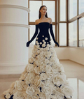 Valentina Floral Appliqué Lace Mermaid Gown — front view